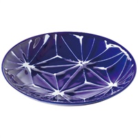 琉璃 小皿 麻の葉