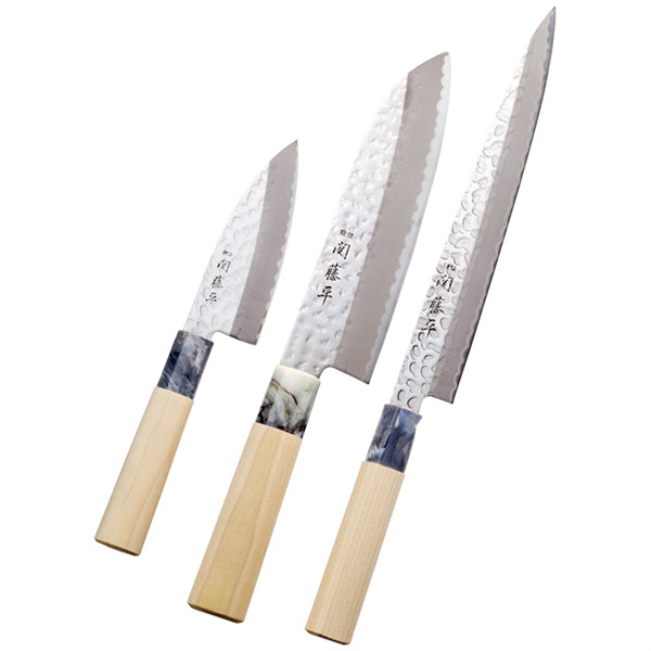 値下げ希少舟徳利微塵子印判手徳利セット 鎚起 刺身・三徳・小出刃包丁3本セット | タイヘイのギフト